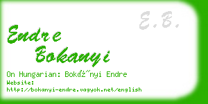 endre bokanyi business card